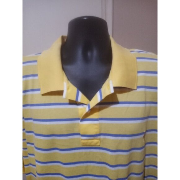 Polo Ralph Lauren Shirt Mens 3XB Big Striped Blue Yellow White 100% Pima Cotton - Picture 4 of 12